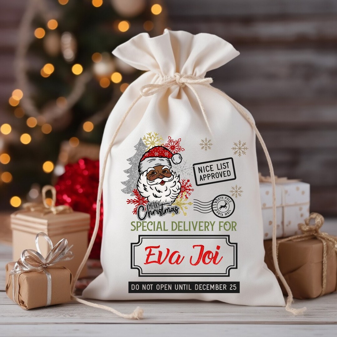Personalised Letter N Christmas Santa Sack, Extra Large Alphabet Stocking Gift Bag with Red Drawstring Ties for Xmas Gifts - Watercolour Reindeer Personalised Letter N Christmas Santa Sack, Extra Large Alphabet Stocking Gift Bag with Red Drawstring Ties for Xmas Gifts - Watercolour Reindeer